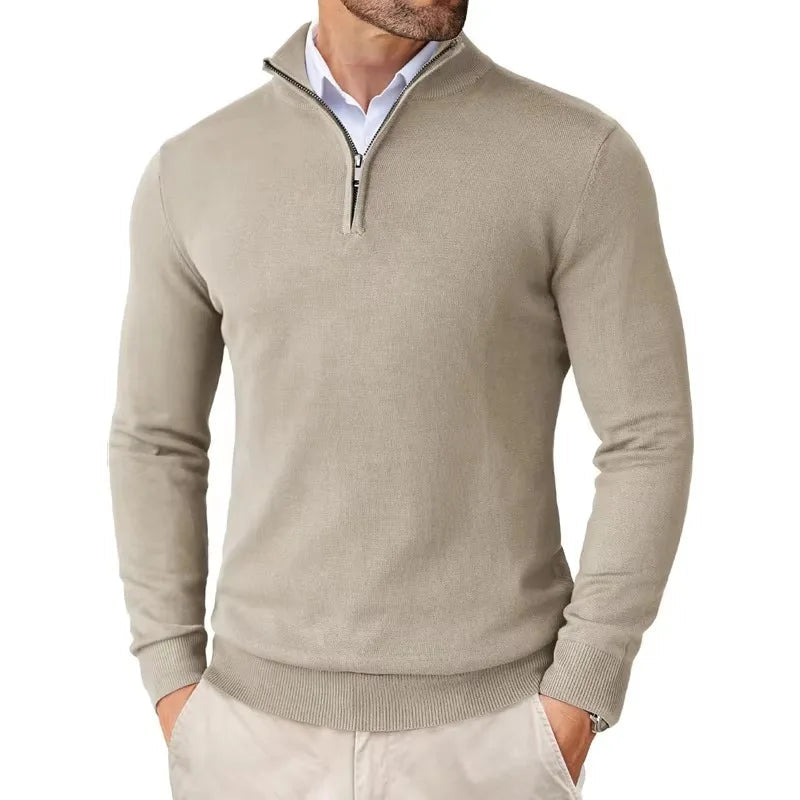 Men's classic half-zip sweater in soft premium fabric