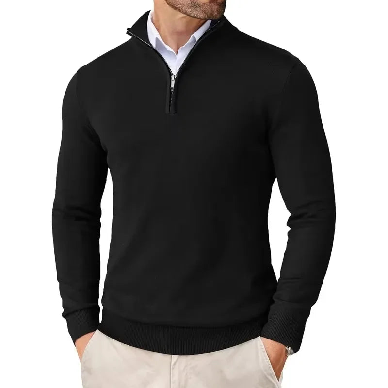 Men's classic half-zip sweater in soft premium fabric