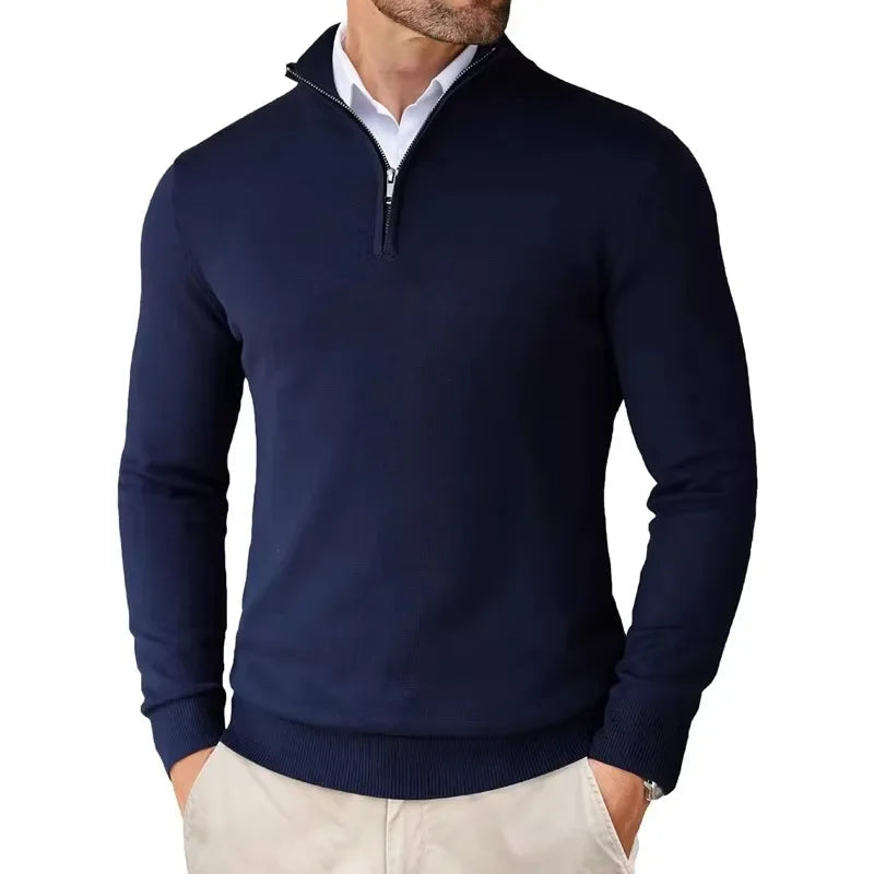 Men's classic half-zip sweater in soft premium fabric