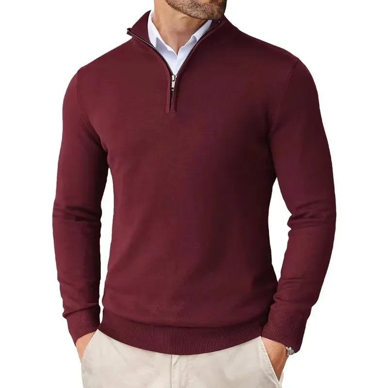 Men's classic half-zip sweater in soft premium fabric