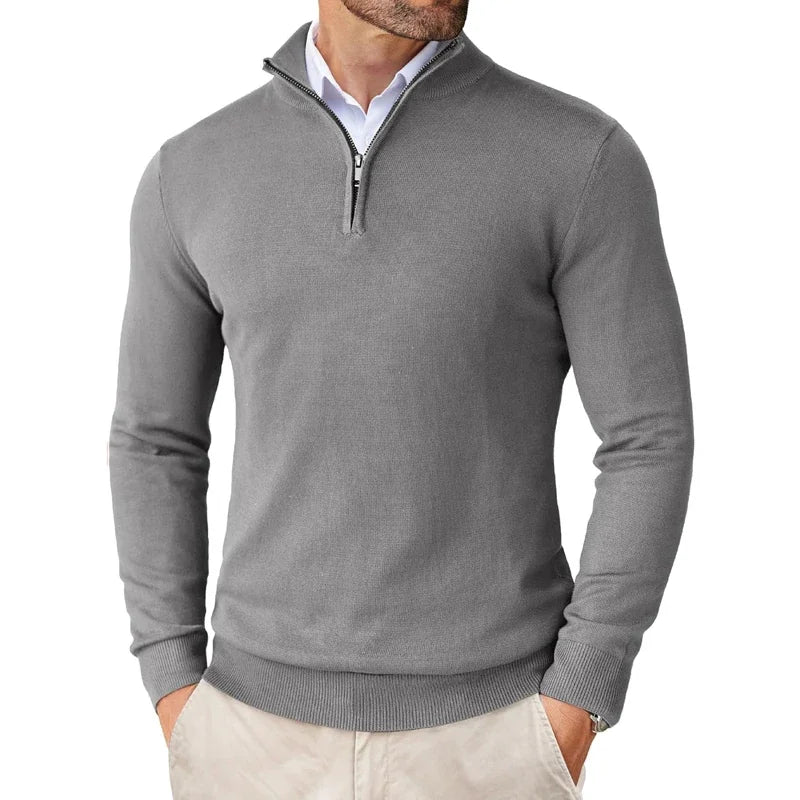 Men's classic half-zip sweater in soft premium fabric