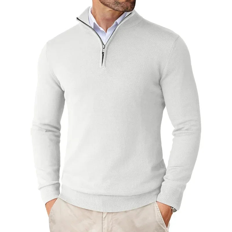 Men's classic half-zip sweater in soft premium fabric