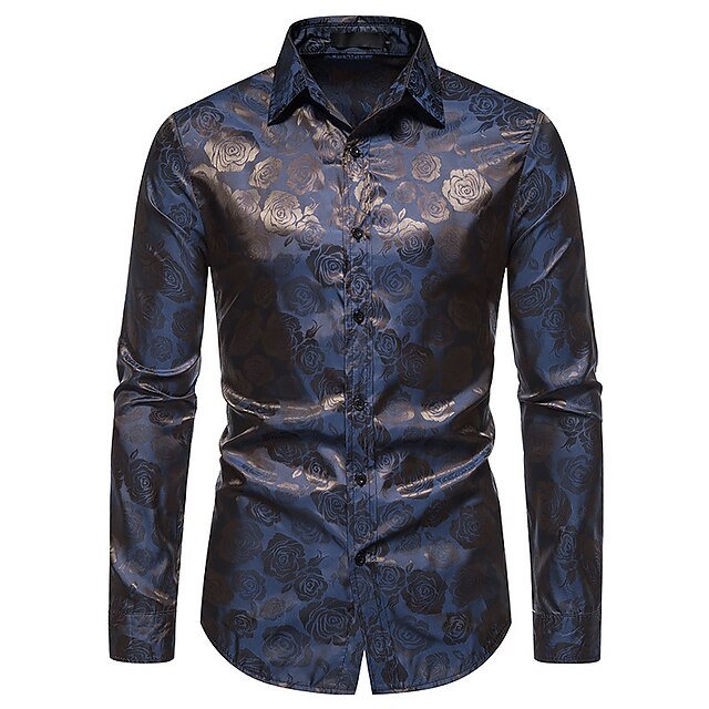 Men’s Long Sleeve Shirt with Gloss Finish for Smart Casual and Evening Wear