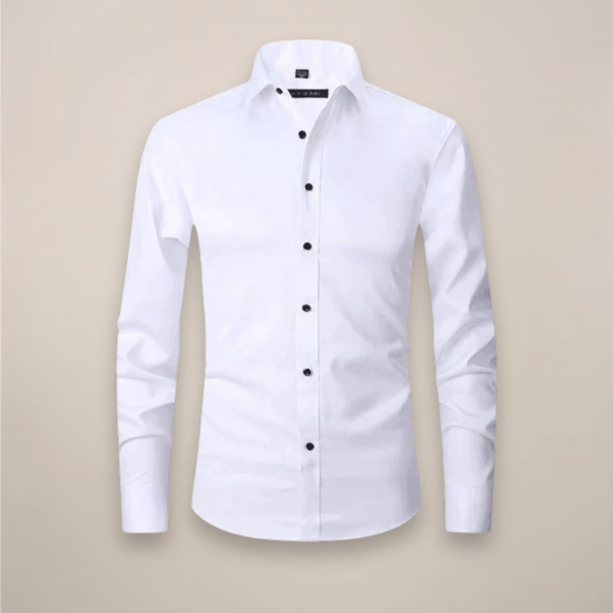Men's long-sleeve structured shirt with wrinkle-free finish