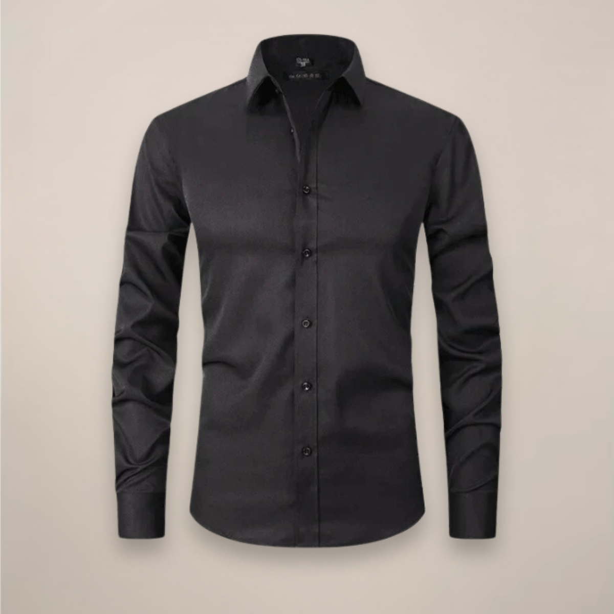Men's long-sleeve structured shirt with wrinkle-free finish