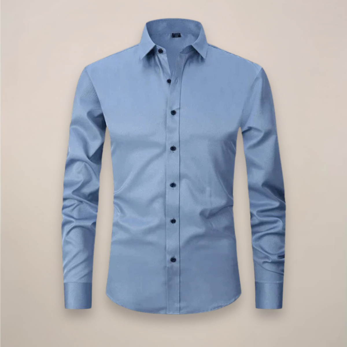 Men's long-sleeve structured shirt with wrinkle-free finish