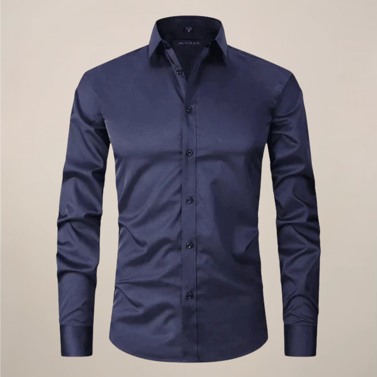 Men's long-sleeve structured shirt with wrinkle-free finish