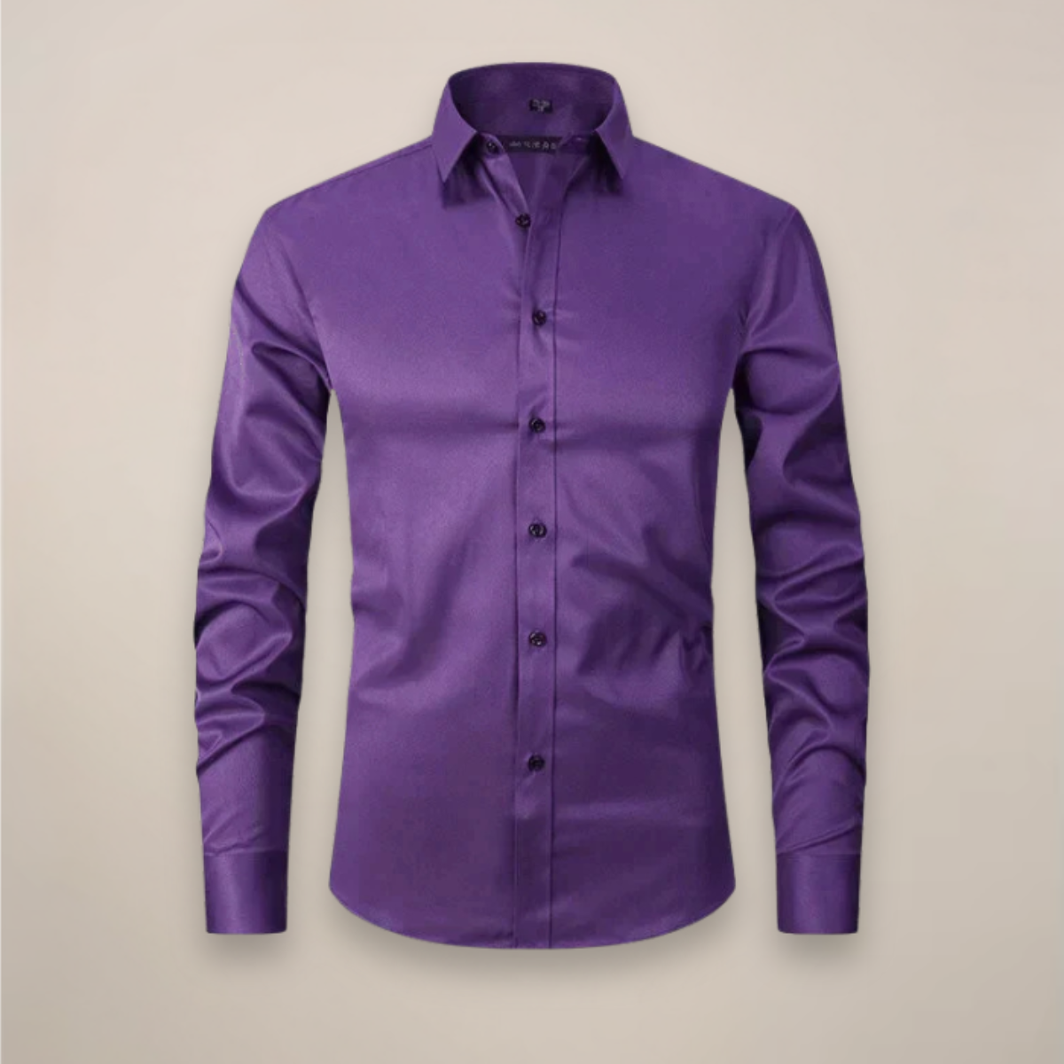 Men's long-sleeve structured shirt with wrinkle-free finish