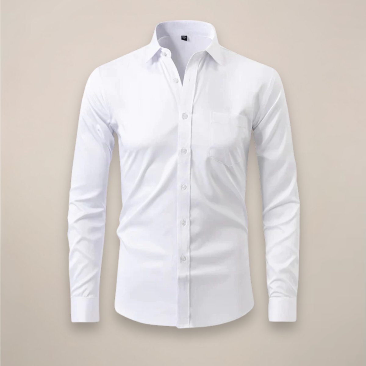 Men's long-sleeve structured shirt with wrinkle-free finish
