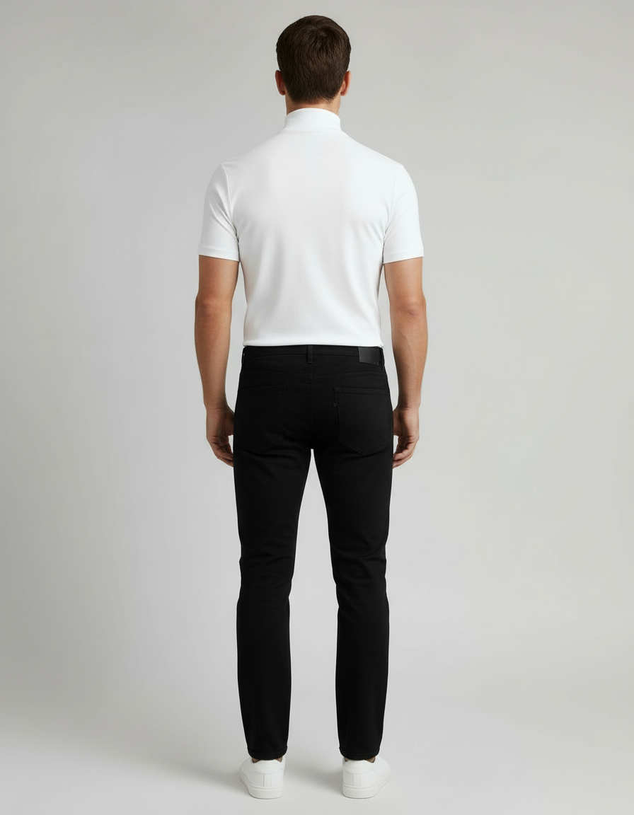 Men's slim-fit turtleneck shirt in soft knit fabric