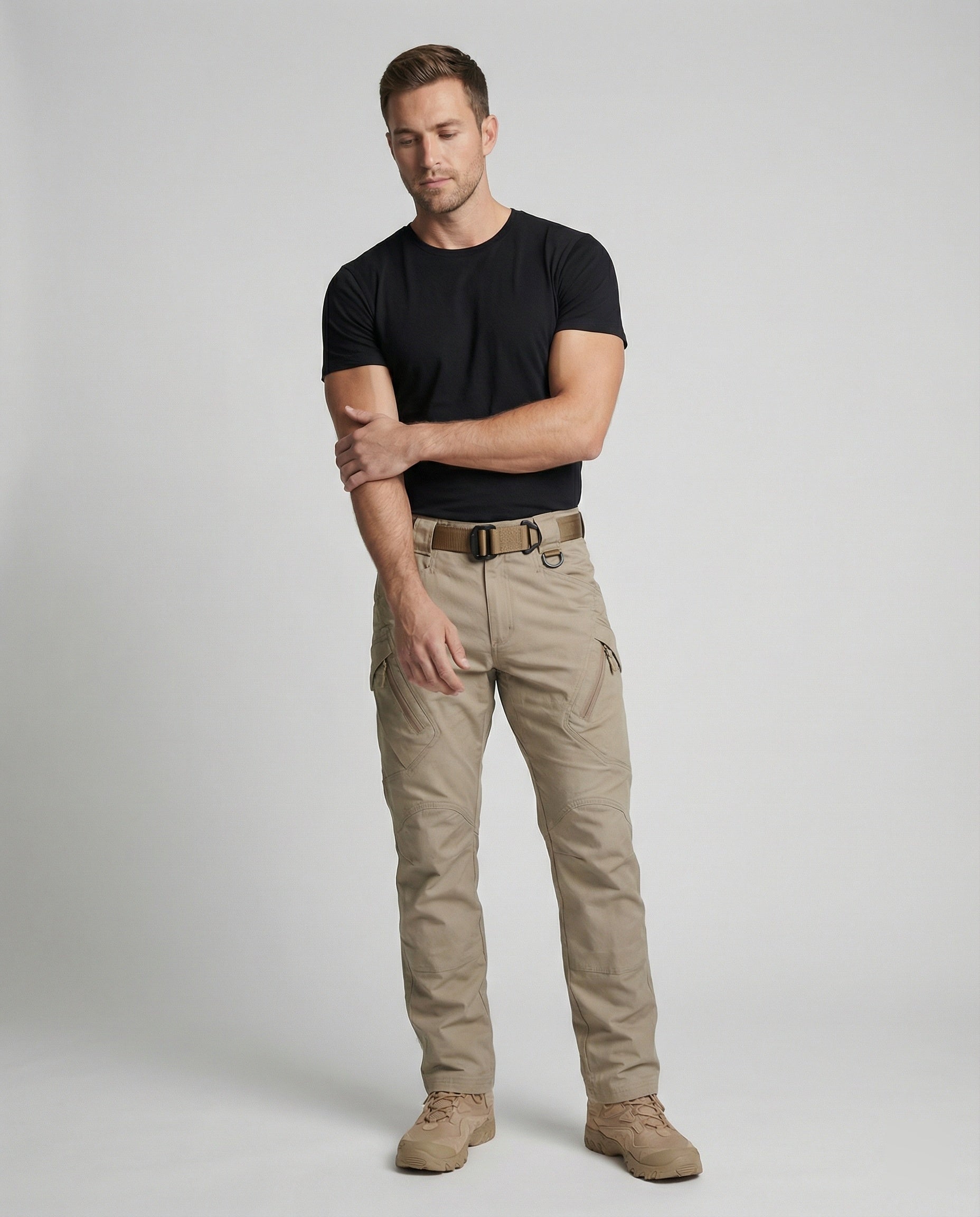 Men's outdoor pants with breathable, flexible, weather-resistant fabric
