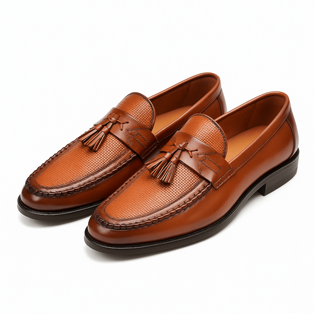 Men’s Woven Tassel Slip-On Loafers for Formal and Smart Casual