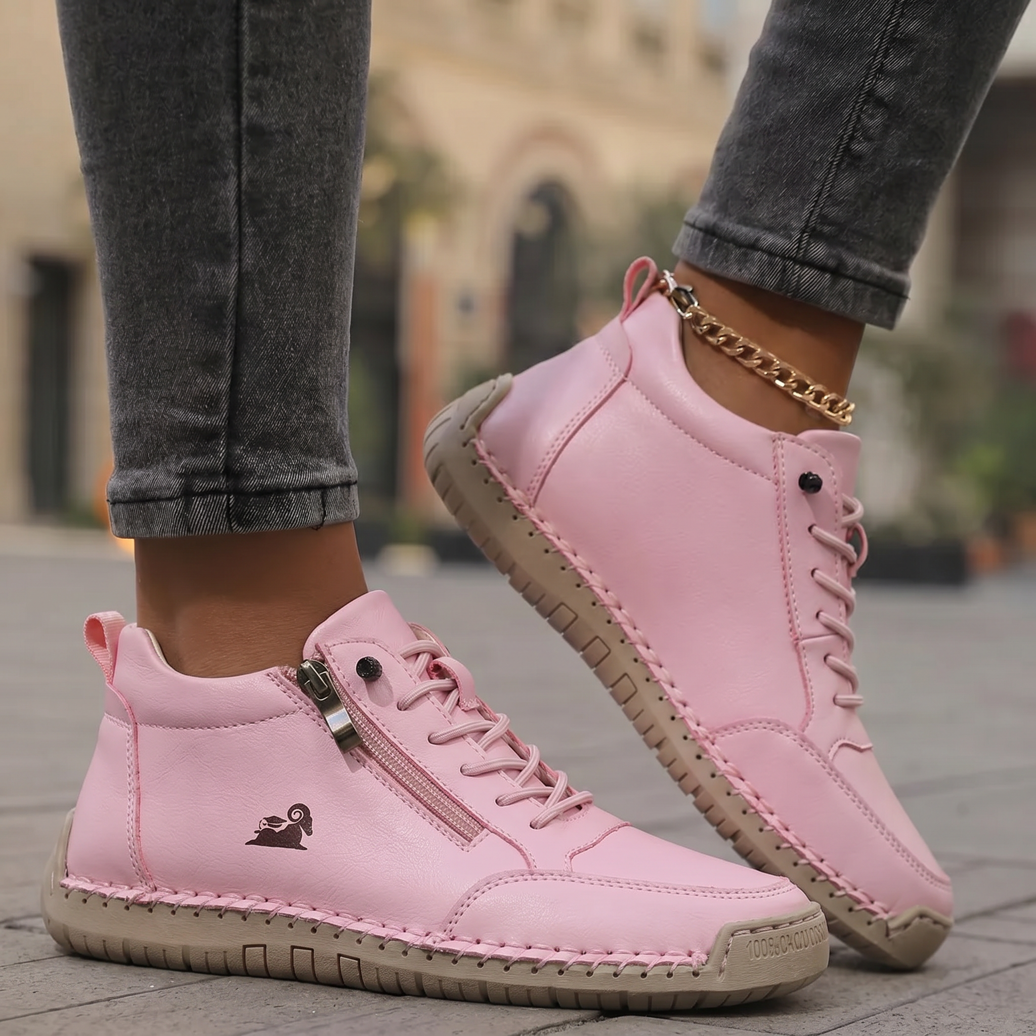Women's Zip-Up Orthopedic Comfort Sneakers - Mila