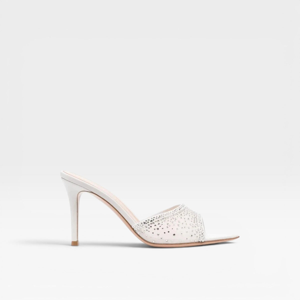 Women's Crystal Embellished Suede Stiletto Mules – Evening Heels | Ebrington