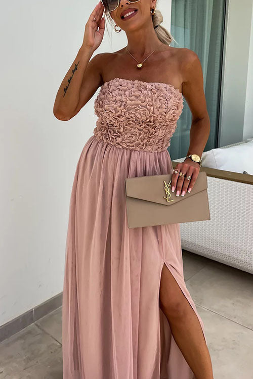 Women’s slit maxi dress in soft cotton blend