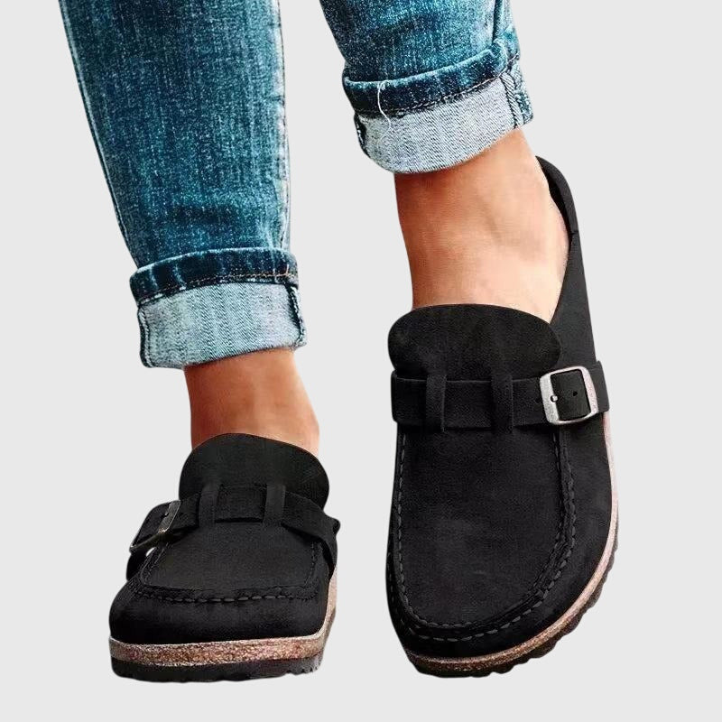 Women wearing support comfort clogs with cushioned sole