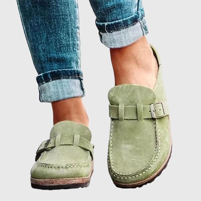 Women wearing support comfort clogs with cushioned sole