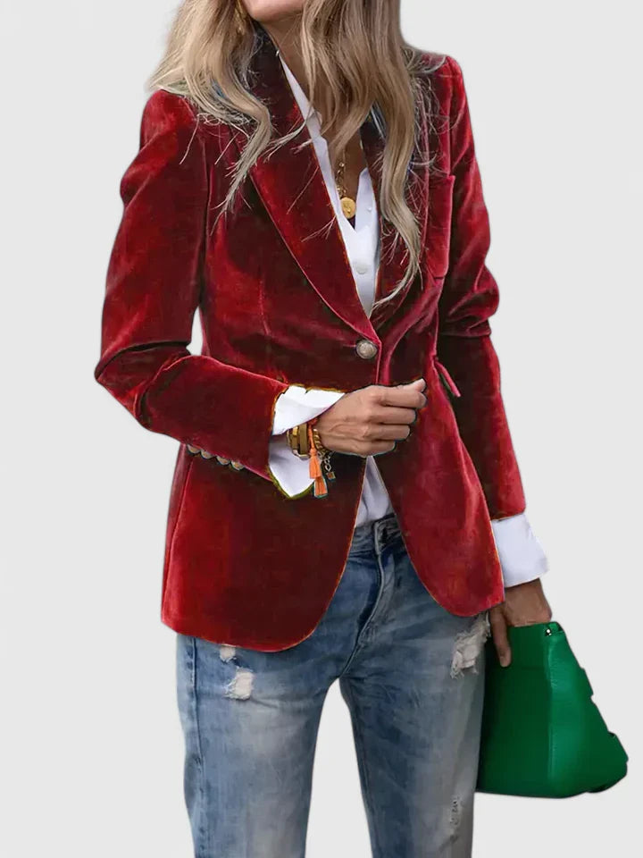 Women’s tailored blazer with structured silhouette and soft texture