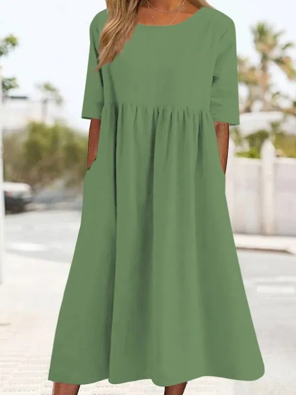 Women’s linen cotton dress with relaxed fit and breathable fabric