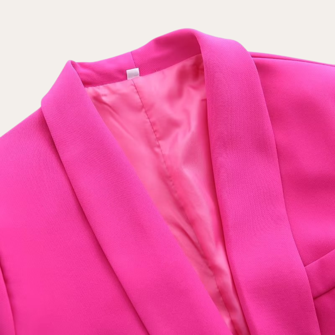 Women tie waist blazer and wide leg trouser suit set with relaxed fit for office and evening wear