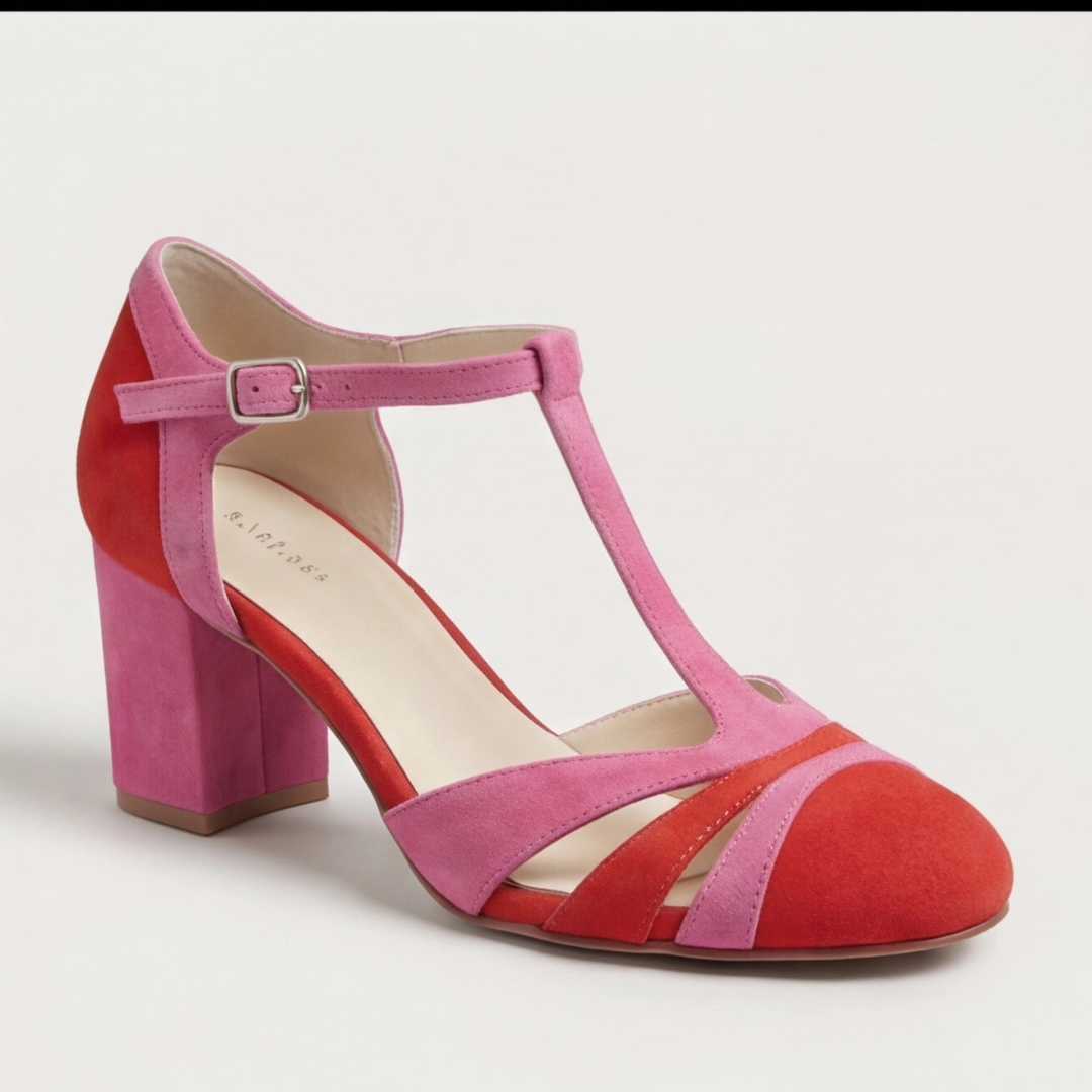 Women's ankle strap heels with soft cushioned sole in neutral color