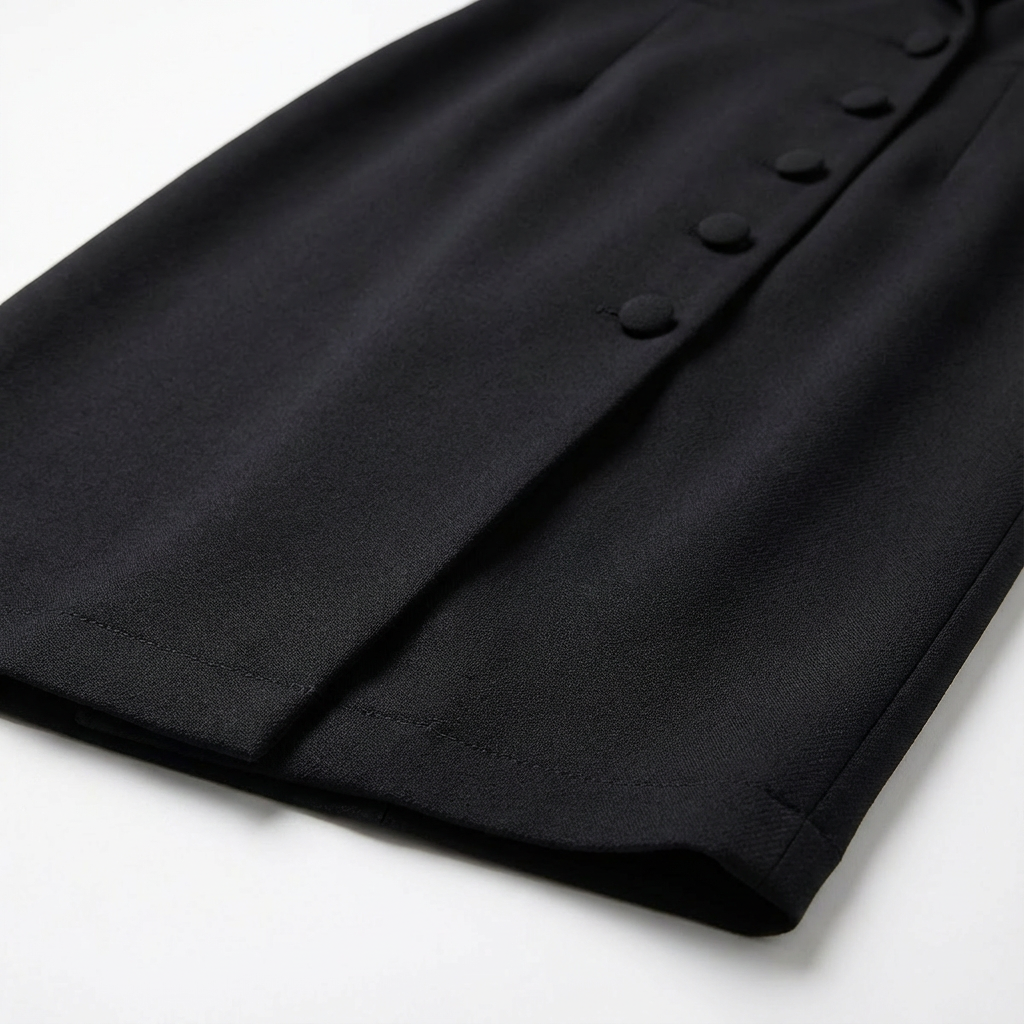 Women’s blazer midi dress with long sleeves, notched lapel neckline, single-breasted button closure, and a fitted tailored silhouette for work, cocktail events, and occasion wear.