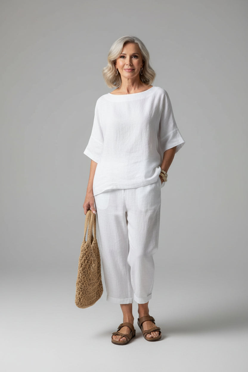 Women’s casual summer two-piece set with lightweight fabric and relaxed fit co-ord outfit for warm weather