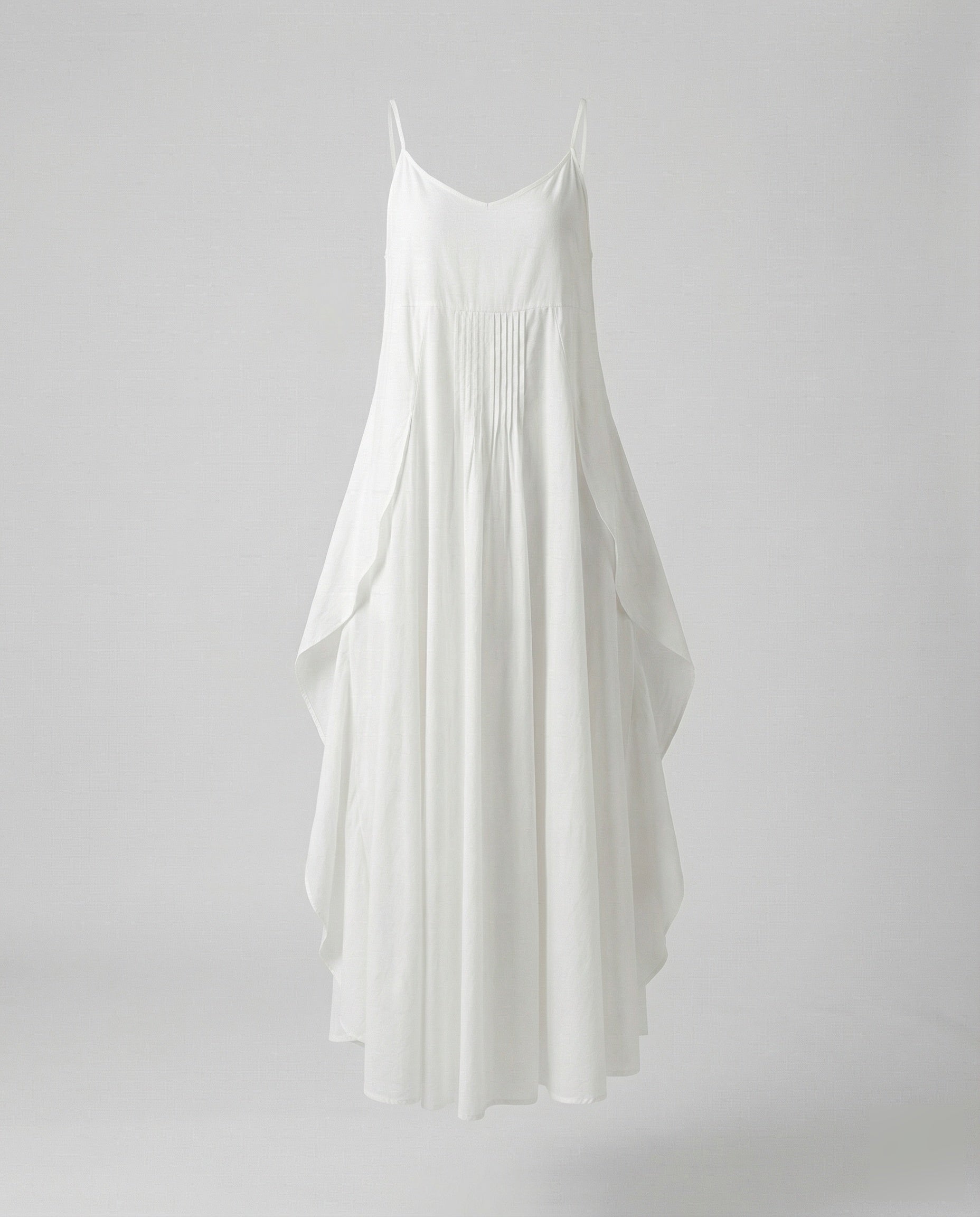 Women’s cotton blend ruffle maxi dress with spaghetti straps and flowing A-line fit