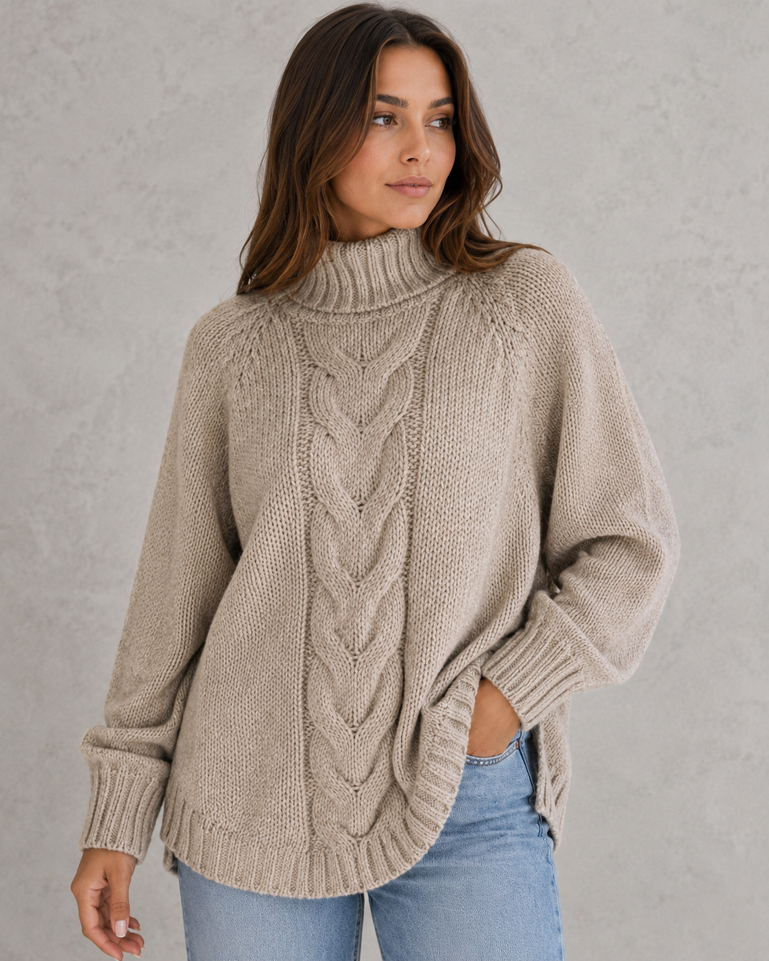 Women's elegant knitted pullover dress featuring a relaxed fit silhouette, soft breathable knit fabric, and timeless design for casual and evening wear.
