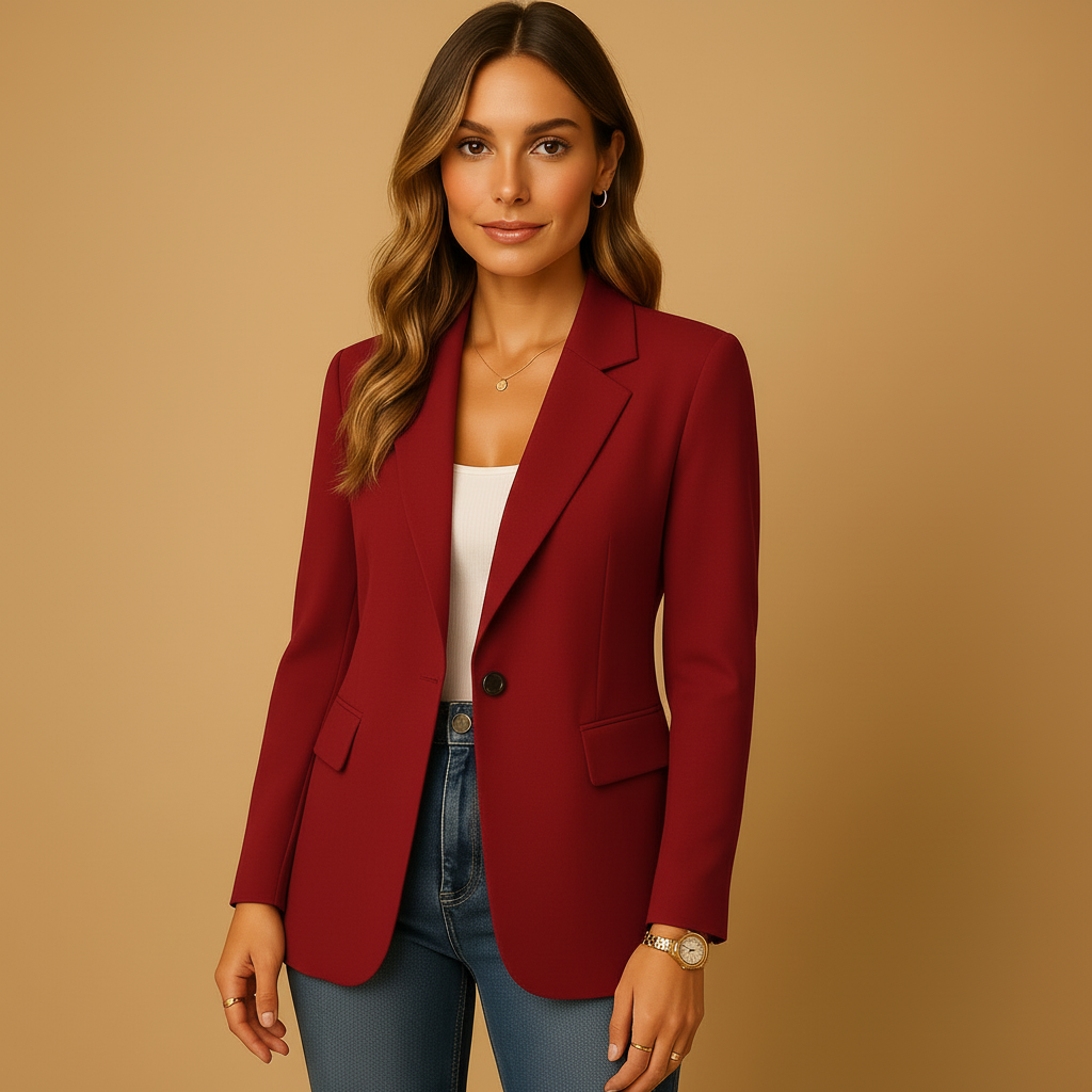 Women's fitted blazer with tailored stretch silhouette