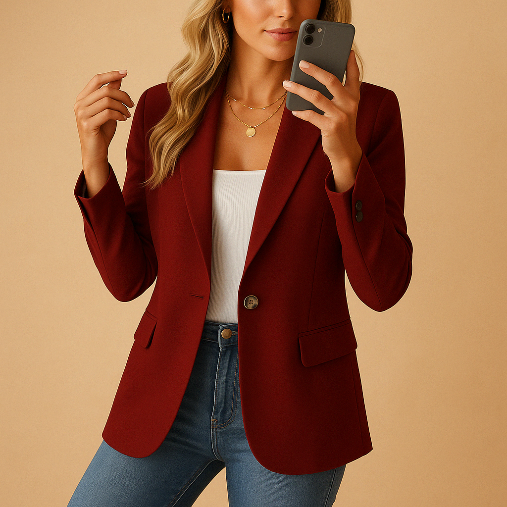 Women's fitted blazer with tailored stretch silhouette