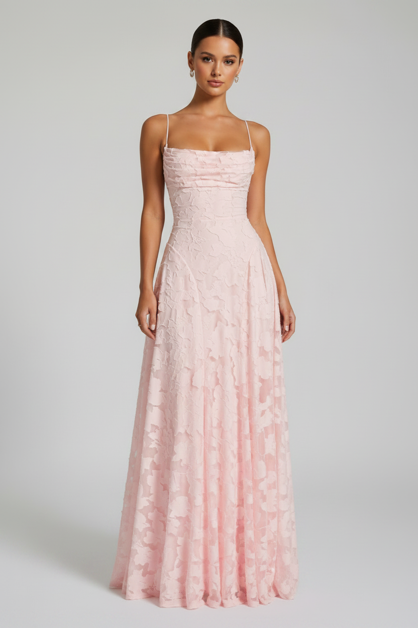 Women’s Floral Maxi Occasion Dress - Sculpted Silhouette