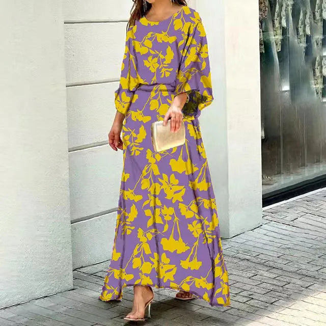 Women’s flowy maxi dress made from lightweight polyester blend fabric