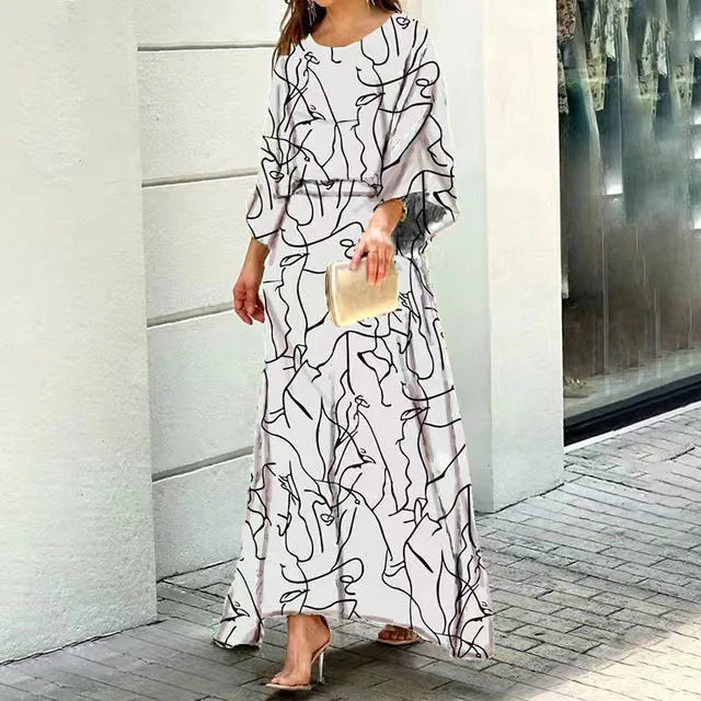 Women’s flowy maxi dress made from lightweight polyester blend fabric