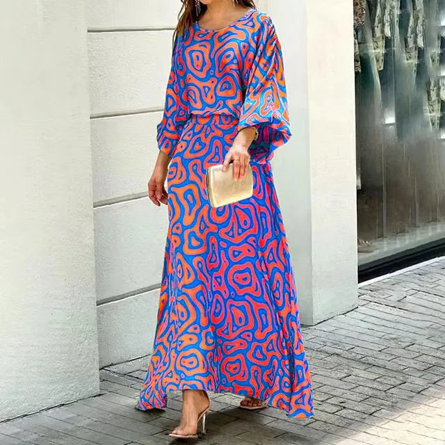 Women’s flowy maxi dress made from lightweight polyester blend fabric