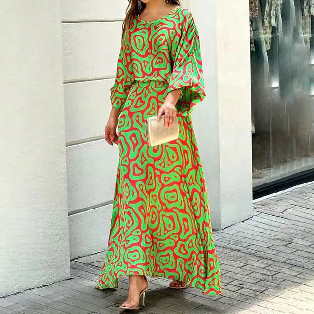 Women’s flowy maxi dress made from lightweight polyester blend fabric
