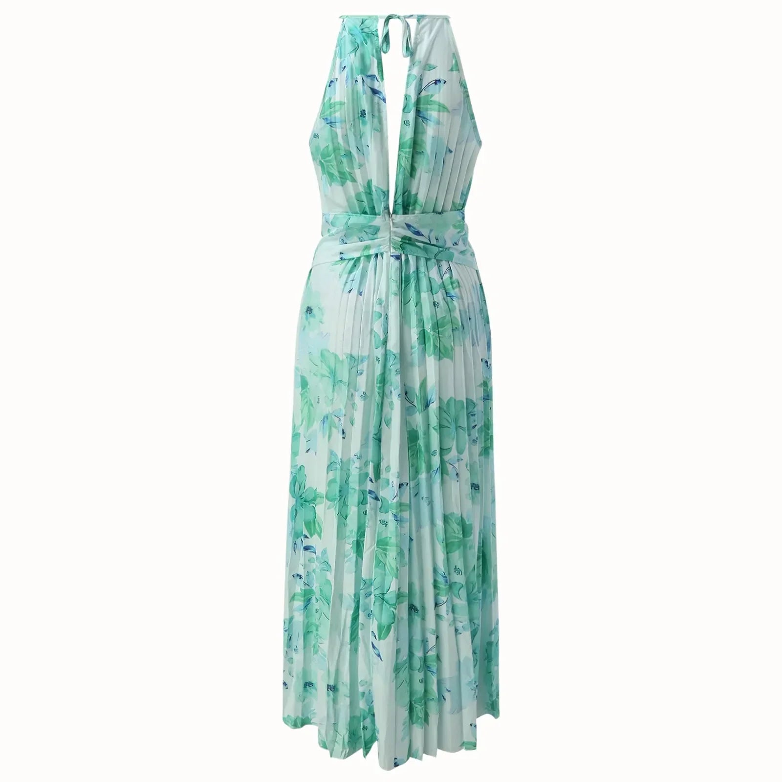 Women’s halter boho floral swing dress for summer wear