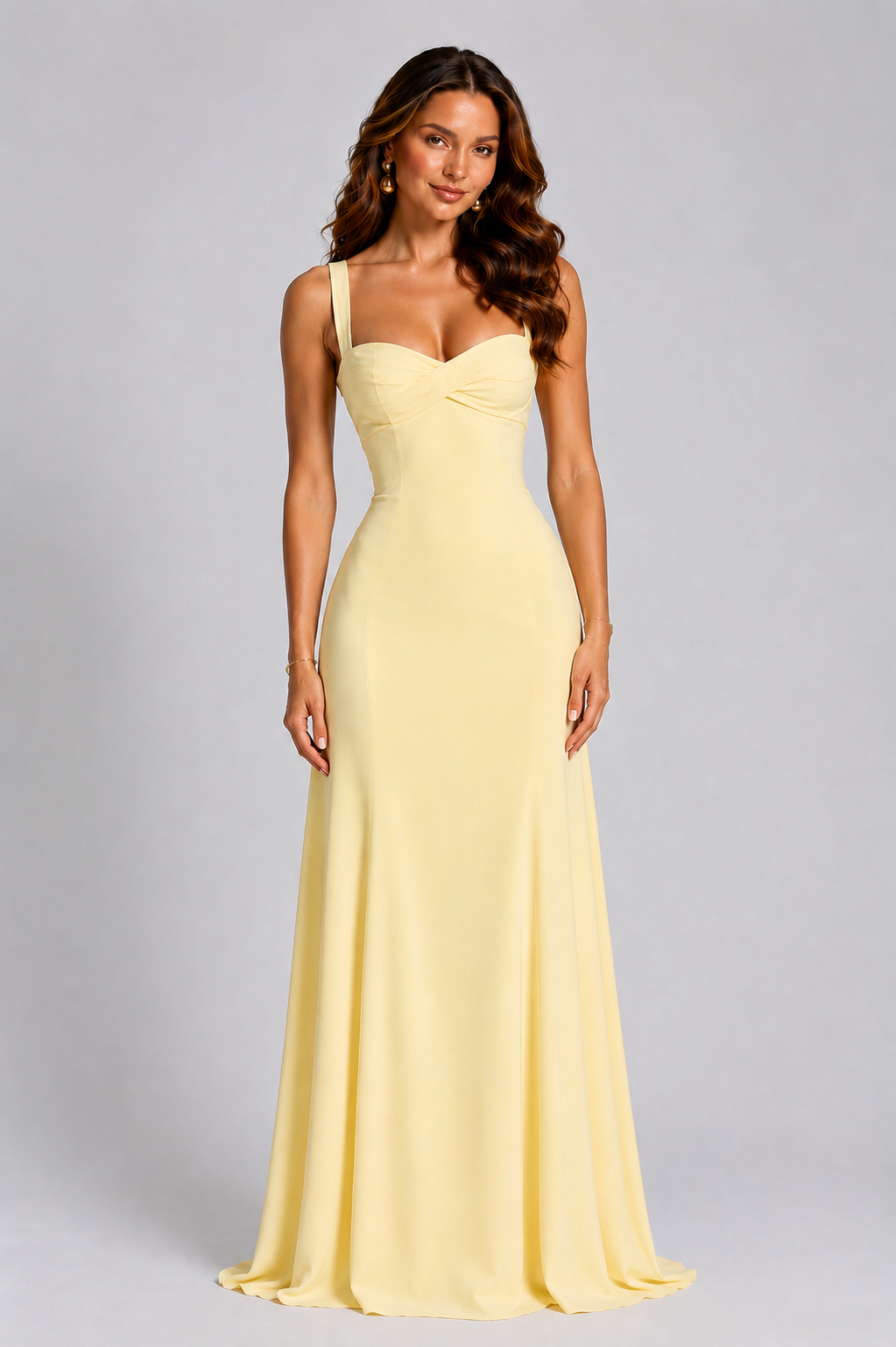 Women’s Chiffon Maxi Dress with Lace-Up Back for Evening & Formal Wear