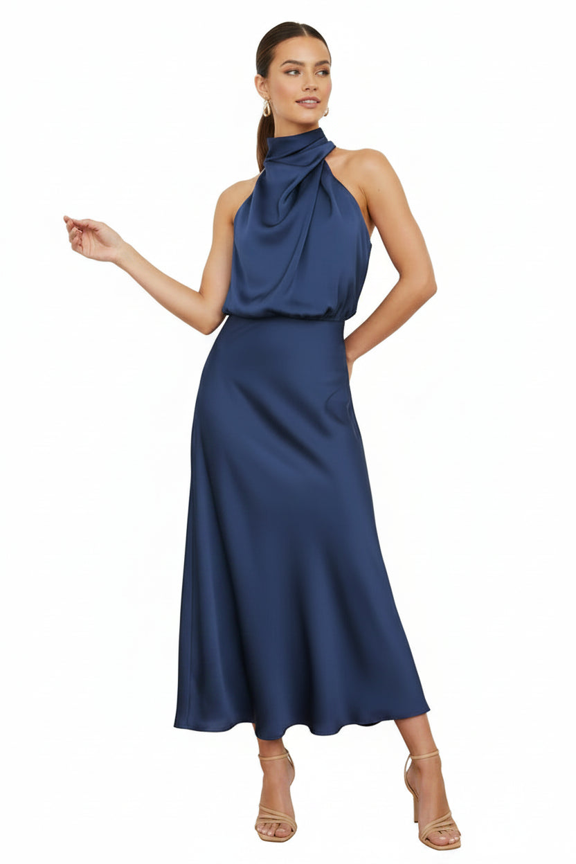 Women’s off shoulder midi dress for evening events and parties