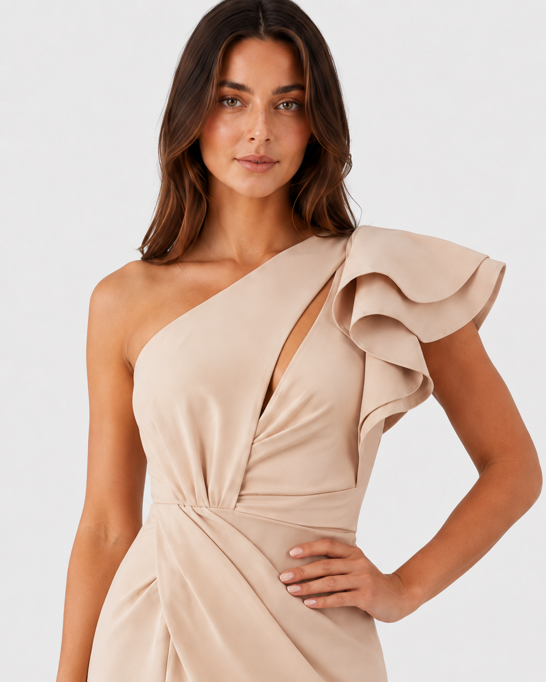 Women’s Off Shoulder Ruffle Slit Maxi Dress by Klyne Studios featuring an off-shoulder neckline, ruffle sleeves, relaxed flowy fit, and side slit in a lightweight breathable fabric, ideal for casual events, vacations, and summer occasions.