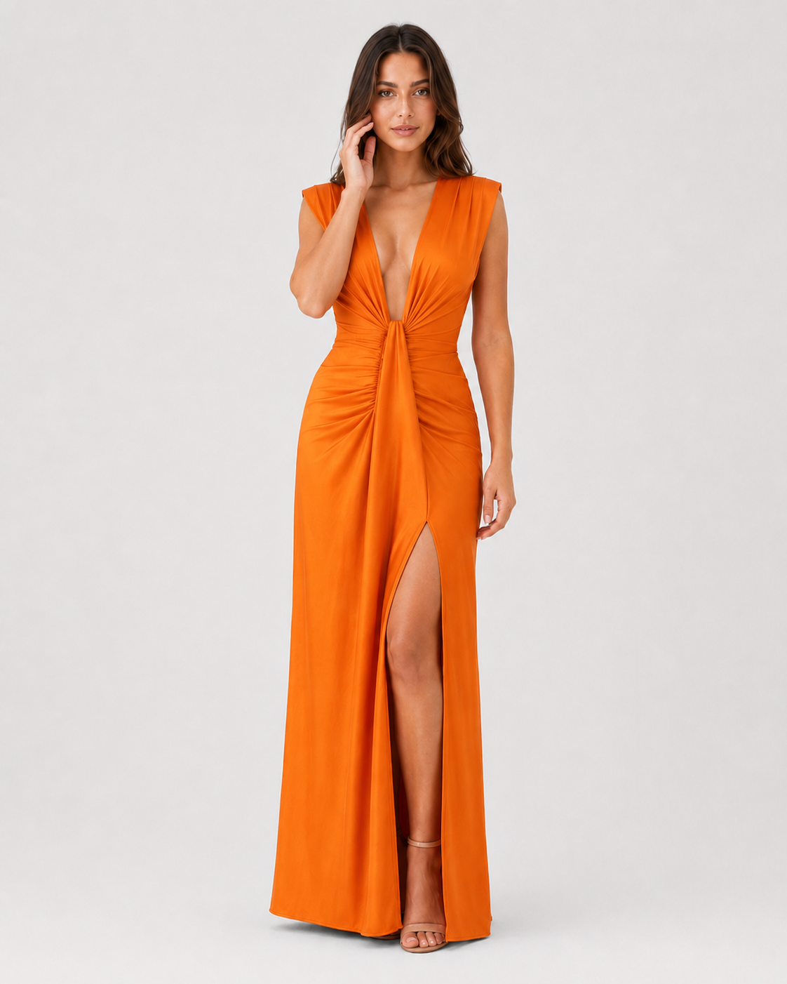 Women's pleated maxi cocktail dress featuring a fit-and-flare silhouette, lightweight woven fabric, and a flowing skirt for an elegant, versatile look.