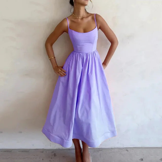 Women’s scoop neck strappy dress with adjustable straps