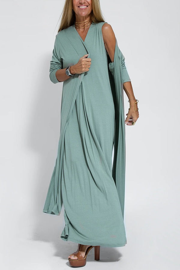 Women’s shaping maxi dress with stretch fabric and body contour fit silhouette