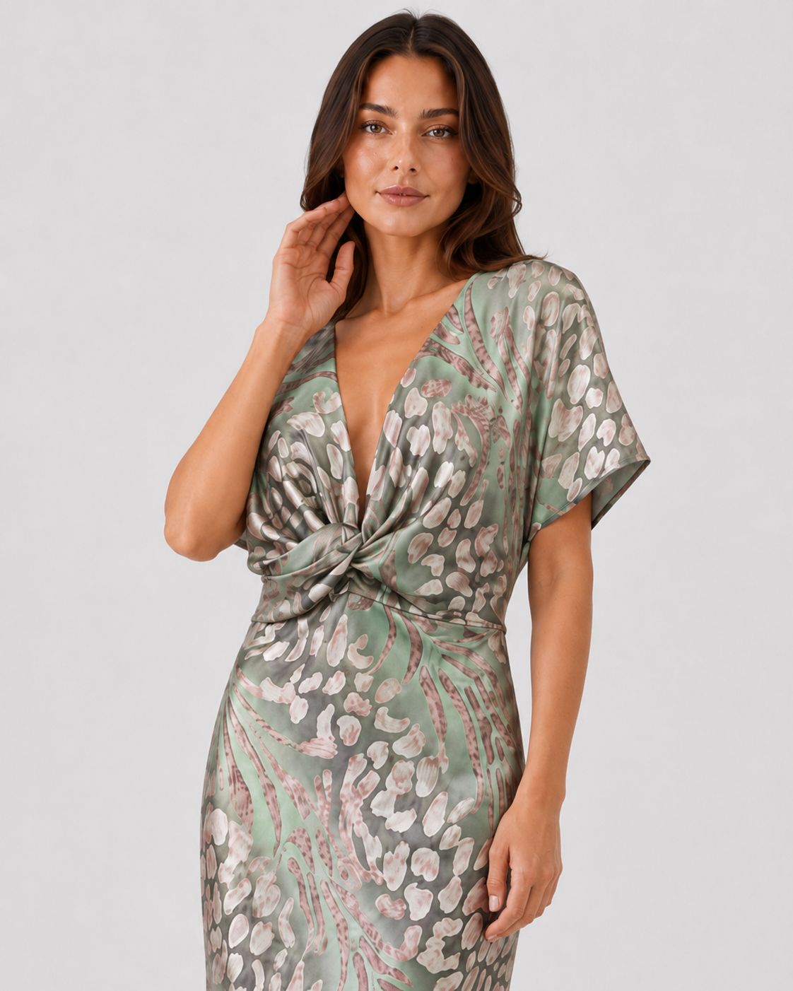Women's silk maxi dress by Klyne Studios with a sleeveless design, smooth flowing silhouette, relaxed fit, and lightweight silk fabric for elegant everyday and occasion wear.