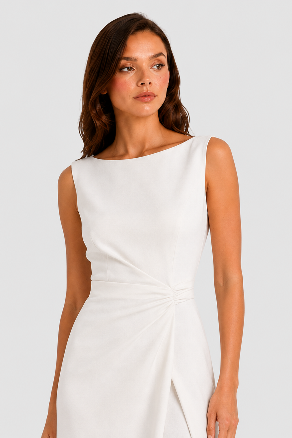 Women’s Sleeveless Maxi Dress with Draped Waist Detail for Evening & Formal Wear