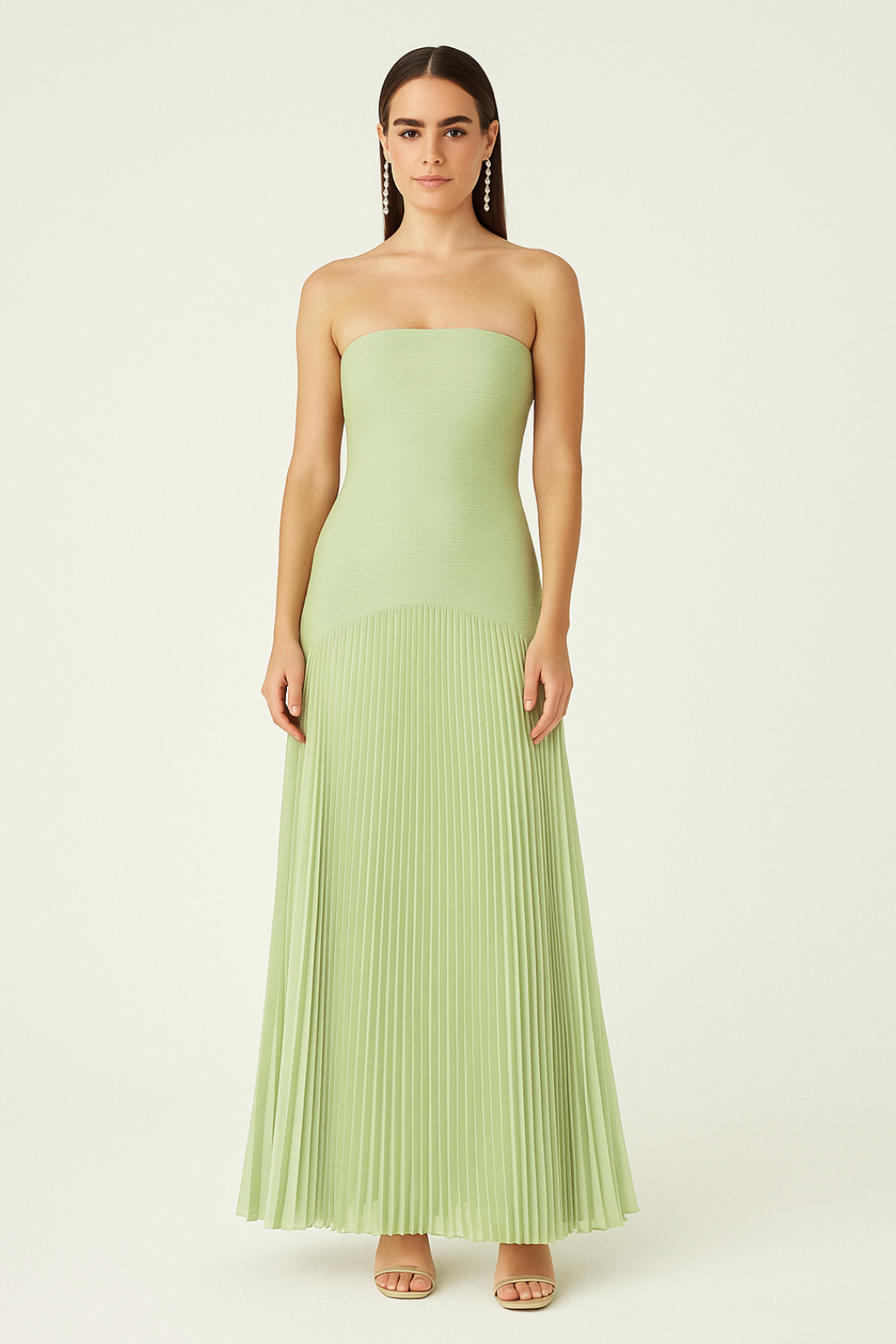 Women’s summer dress with flowing silhouette and drop-waist design