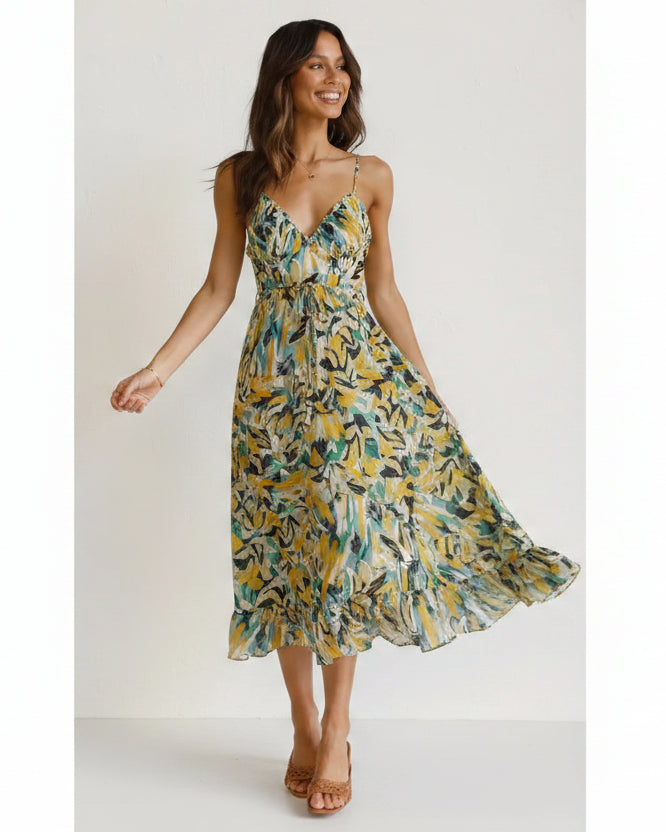 Women’s lightweight summer midi dress for beach and casual wear