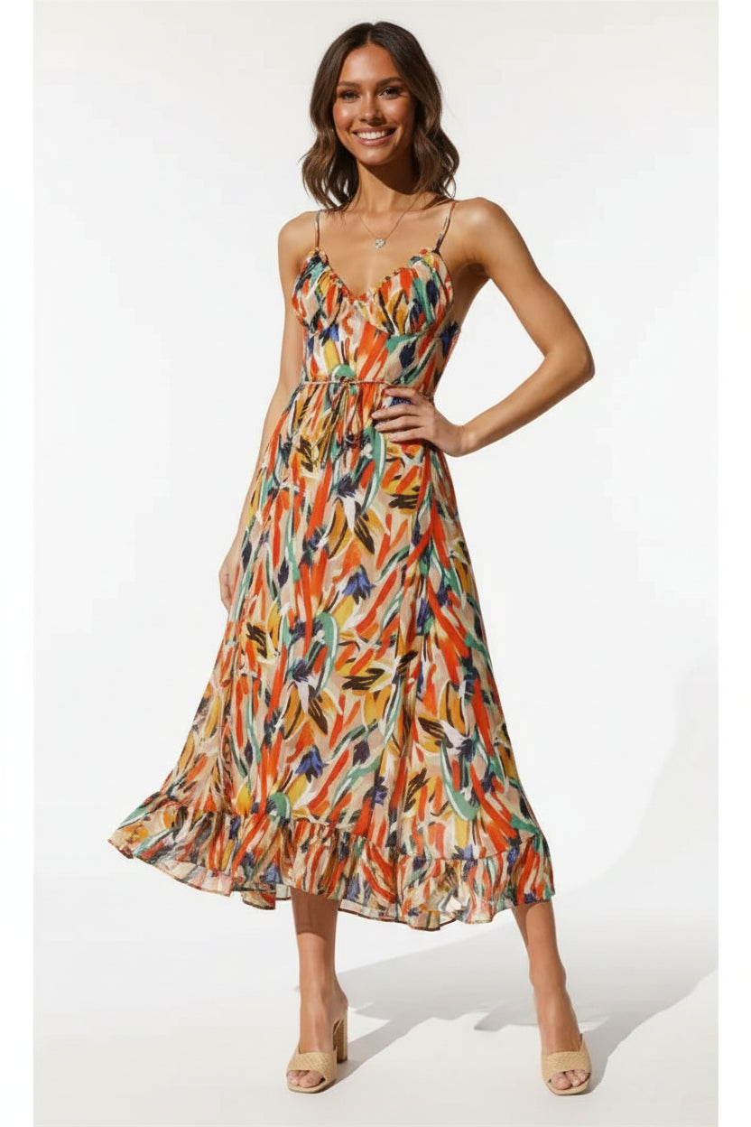 Women’s lightweight summer midi dress for beach and casual wear