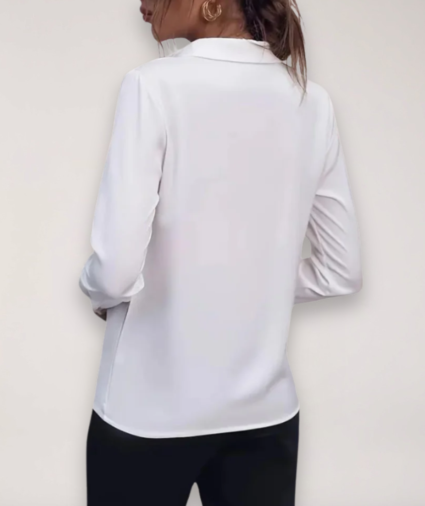 Women's tailored button-up blouse with classic collar