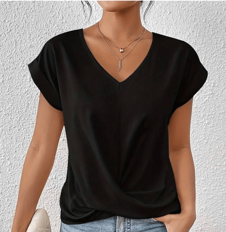 Women's v-neck tummy-tuck top with flattering fit ā Luna